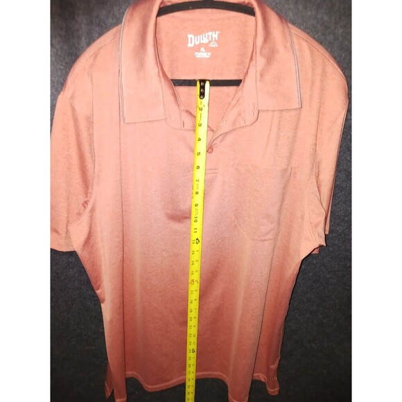Duluth Trading Co Polo Shirt Men's Extra Large XL Orange Standard Fit Pocket - Picture 5 of 6